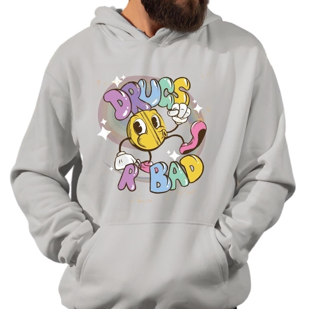 NWOT- Drug Awareness Hoodie - Adult Unisex COLOR: Gray SIZE: Large